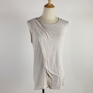 LULULEMON Cross Front Heathered Oatmeal Tank Med